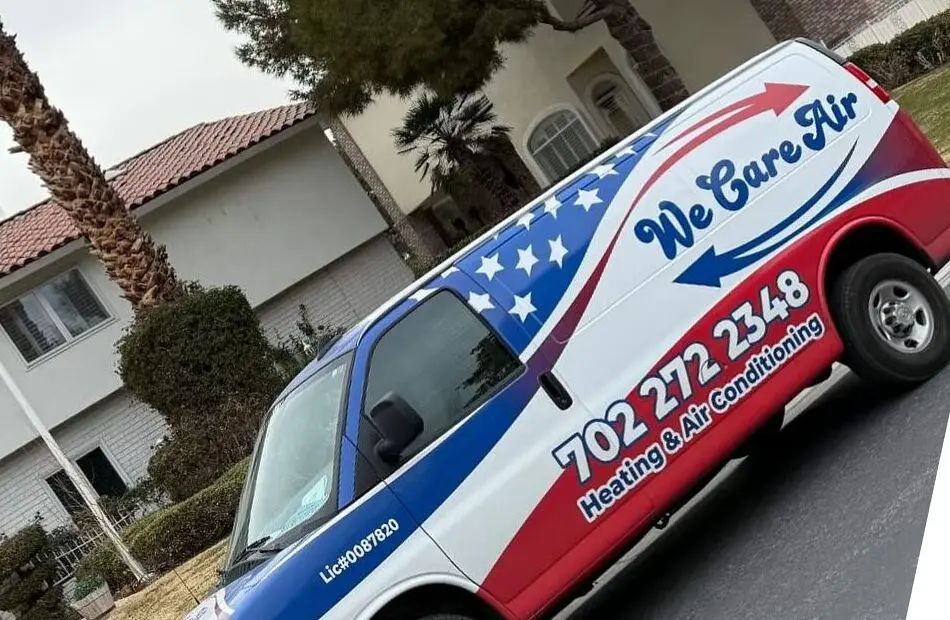 We Care Air branded HVAC service van