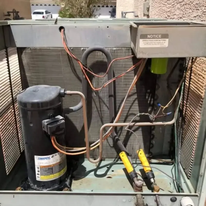 AC compressor after professional maintenance by We Care Air Las Vegas